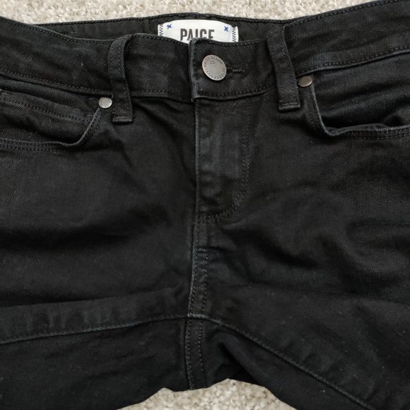 PAIGE Skyline Skinny Jeans in Black Ink Size 23 - Picture 11 of 14